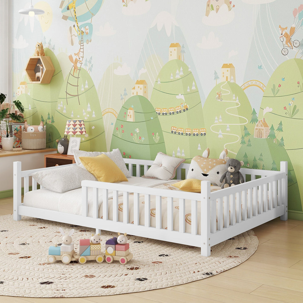 Full Size House Bed with Light for Kids