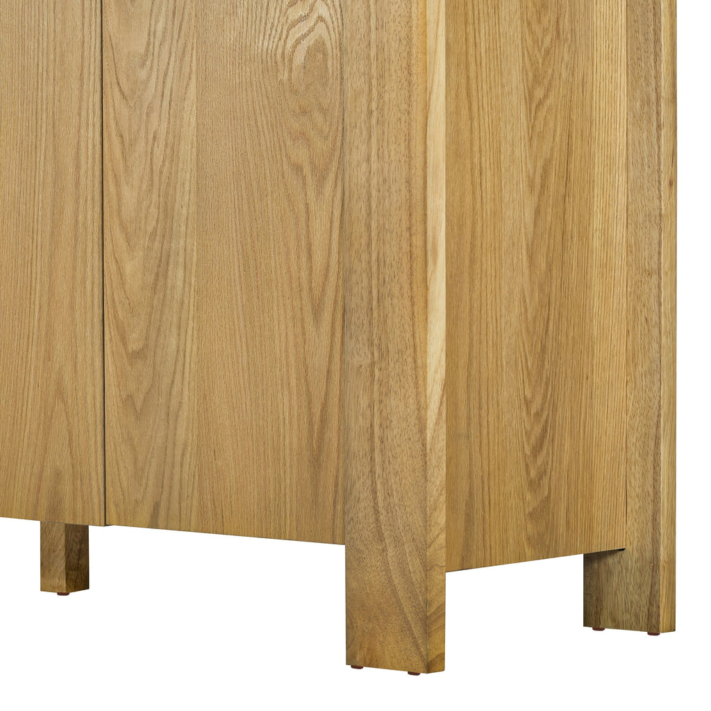 4-Door Retro Wood Buffet Cabinet with Storage