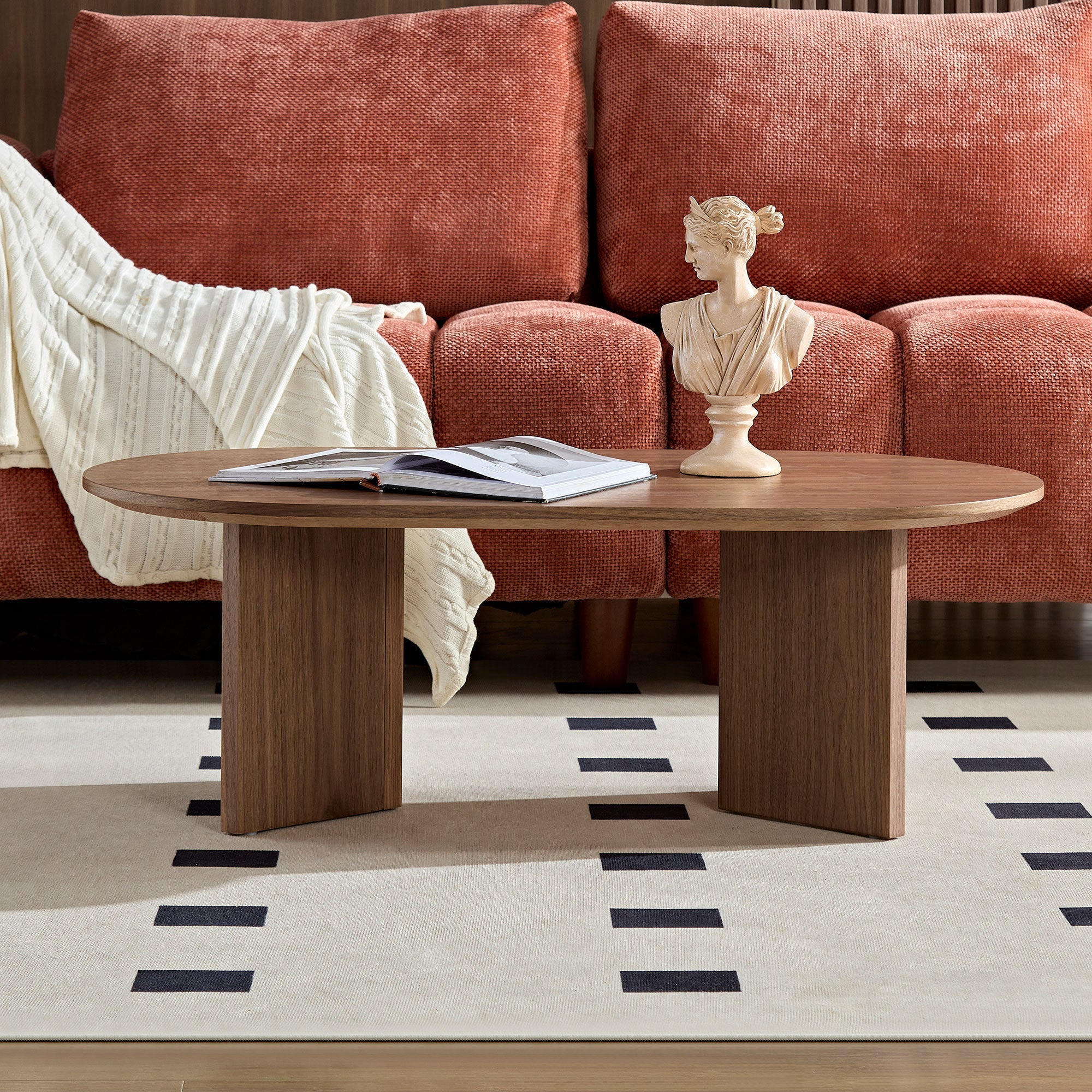 Length 39.37 Inch MDF Oval Coffee Table