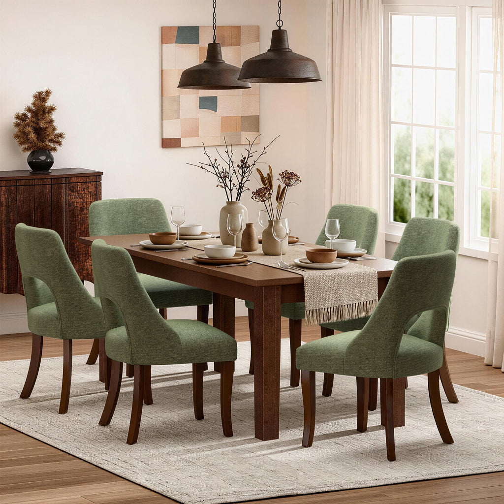 Chenille Elegant Tufted Club Dining Room Chairs (Set of 2)