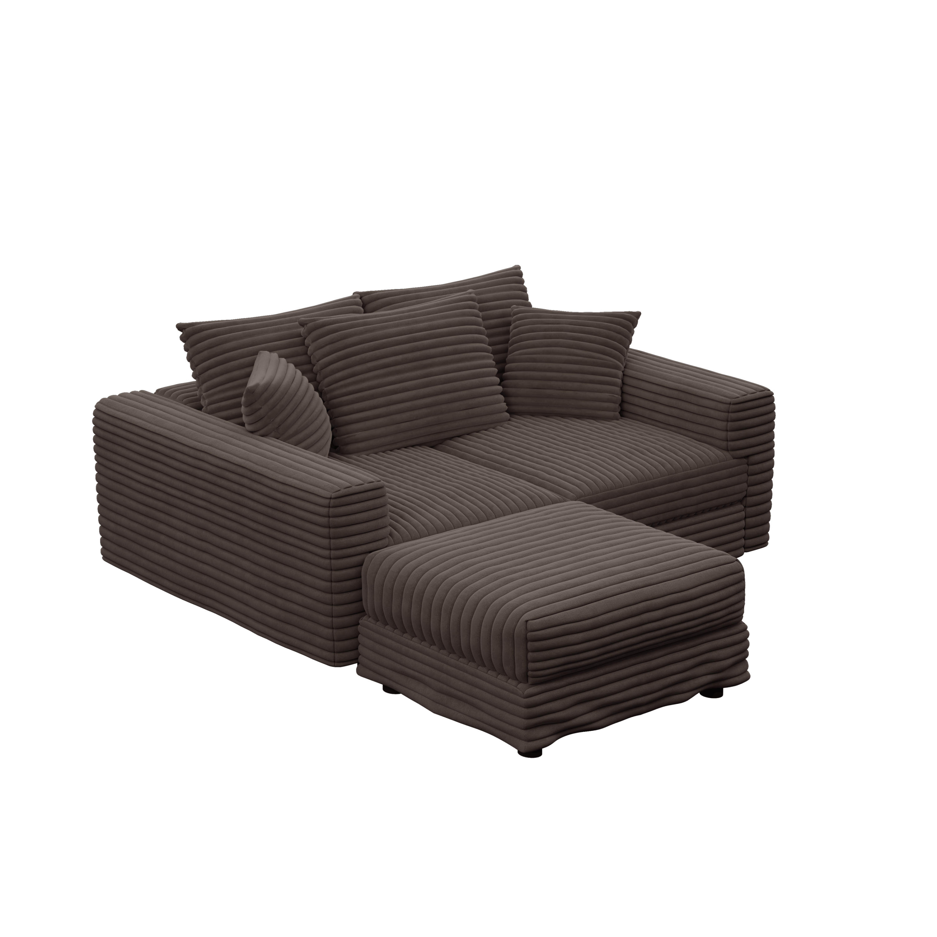 82.7' Modern Comfy Cloud Couch Sofa with Soft Pillows + Ottomans Option