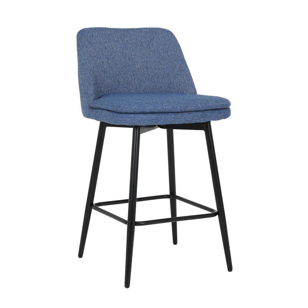 Linen/PU 360° Swivel Barstools (Set of 2)