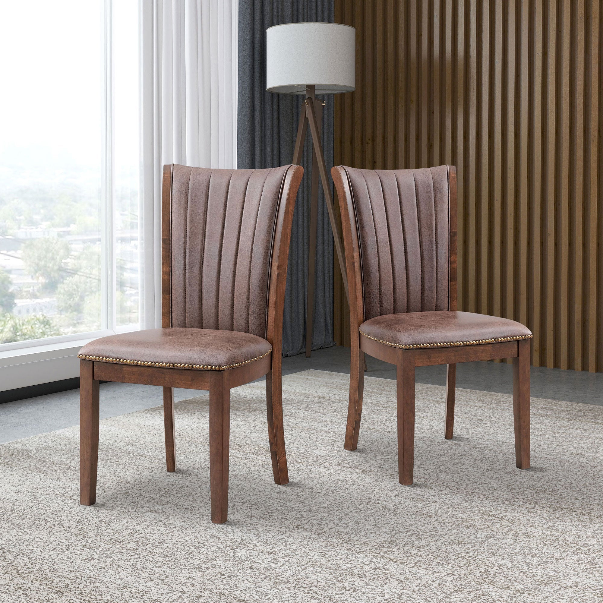 Mid Century Wooden Dining Chairs (Set of 2)