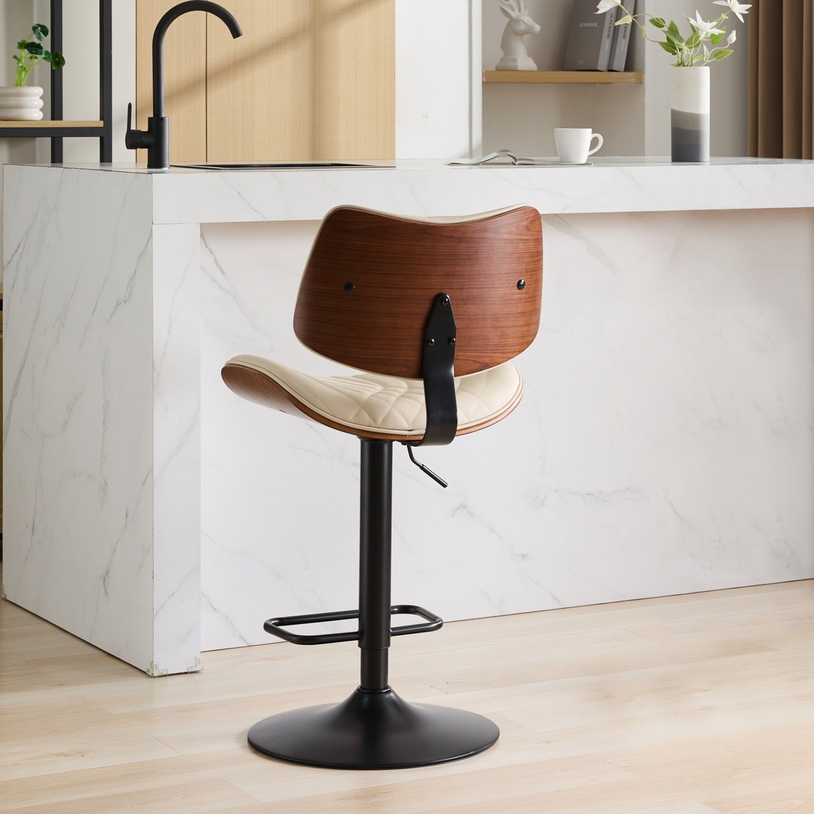 Mid Century Walnut Bentwood Bar Stools