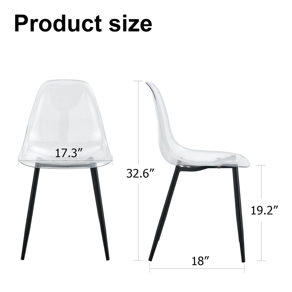 Modern Minimalist Transparent Metal Dining Chairs