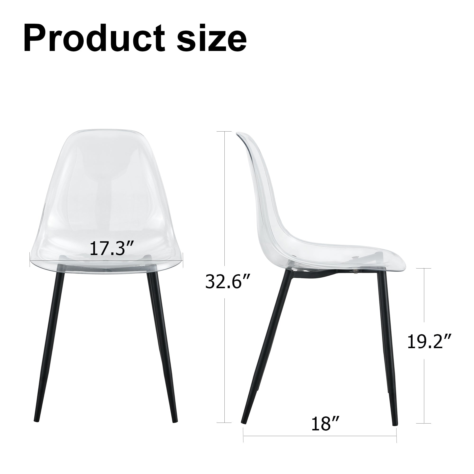 Modern Minimalist Transparent Metal Dining Chairs