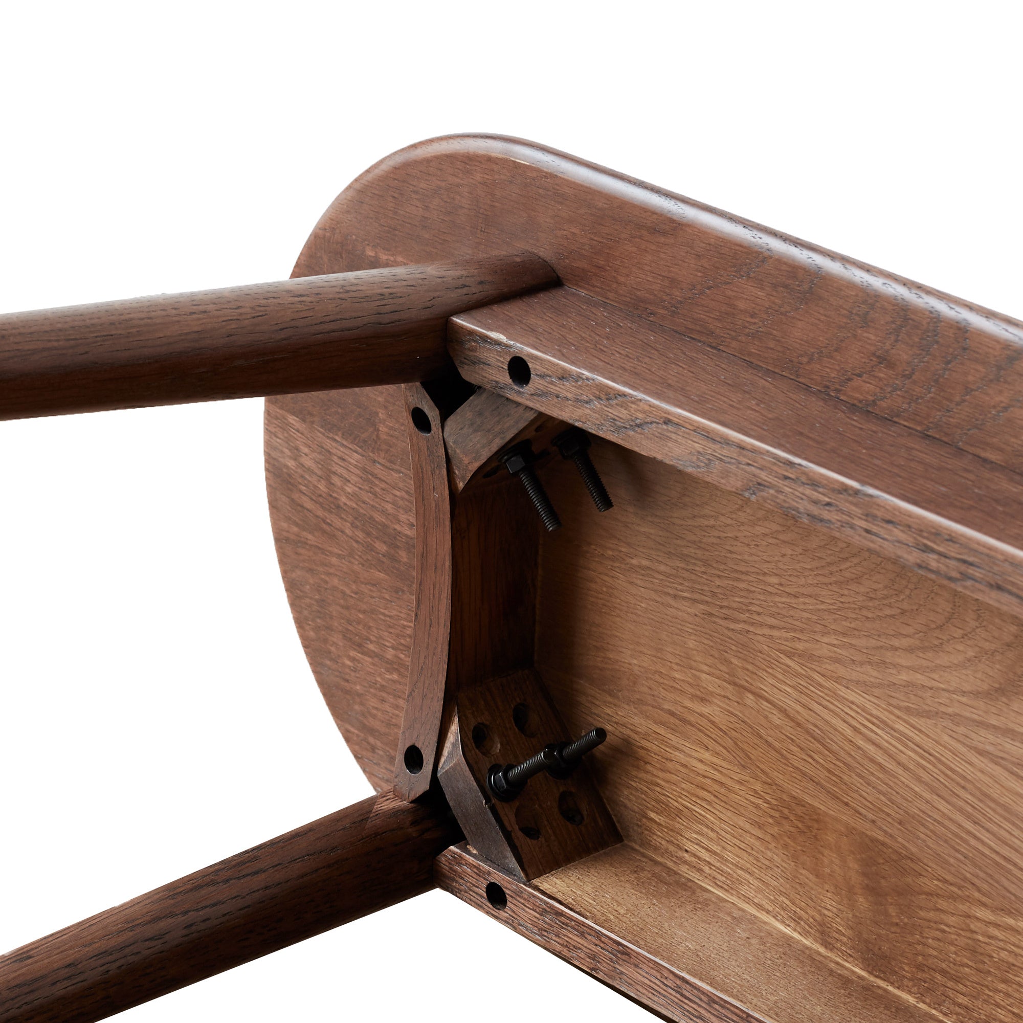 Natural Oak Wood Dining Bench Table Bench with Half-Round Design