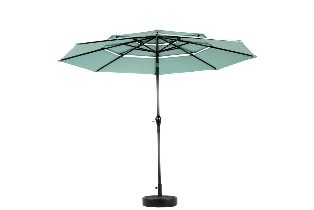 10ft 3-Tier Aluminium Patio Umbrella with Auto-Tilt (No Base)