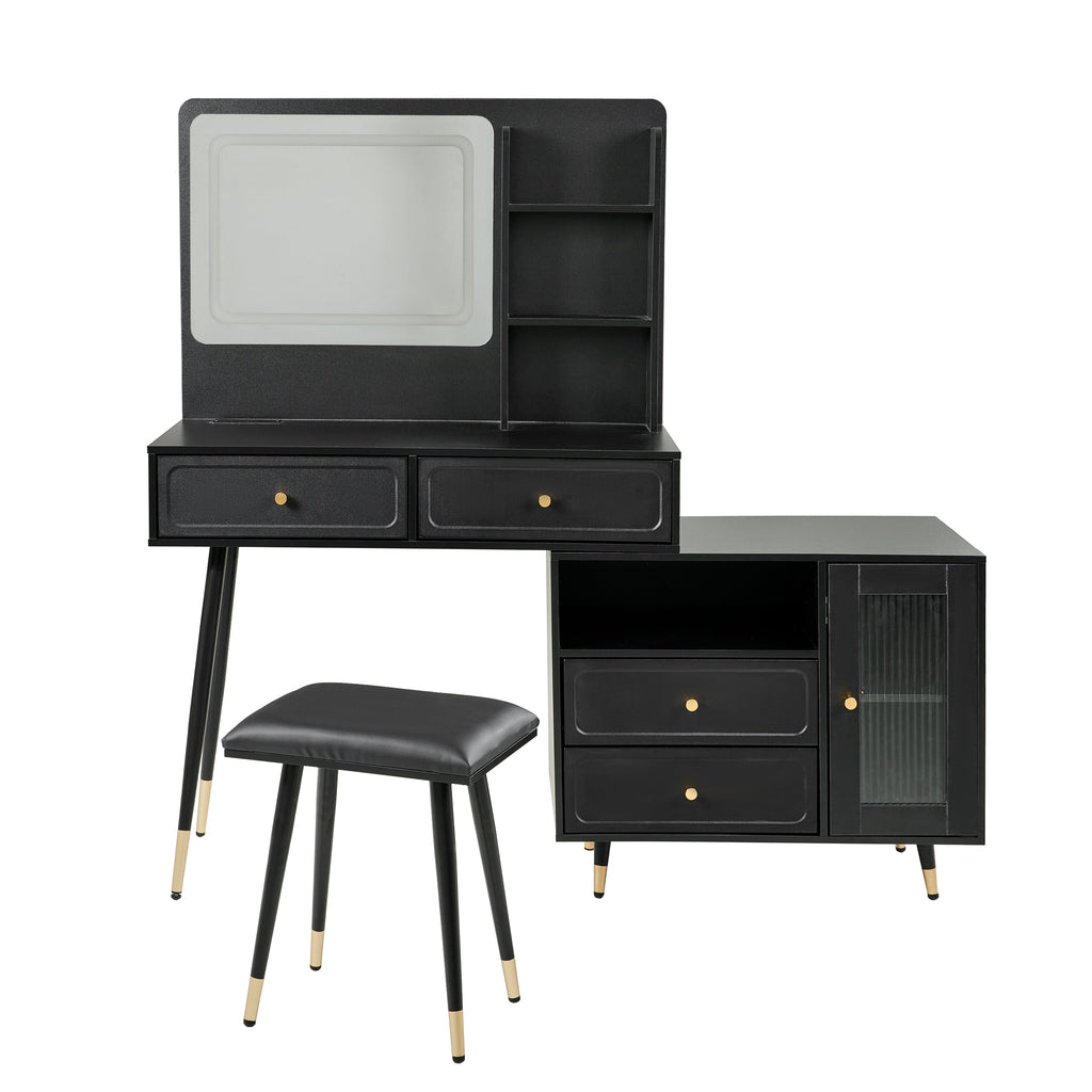 Modern Makeup Vanity Desk with Mirror and Lights