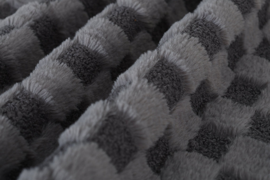 Classic Diamond Pattern Fabric Paired with Elegant Scroll Arms