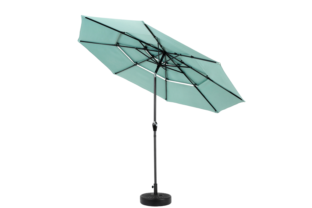 10ft 3-Tier Aluminium Patio Umbrella with Auto-Tilt (No Base)