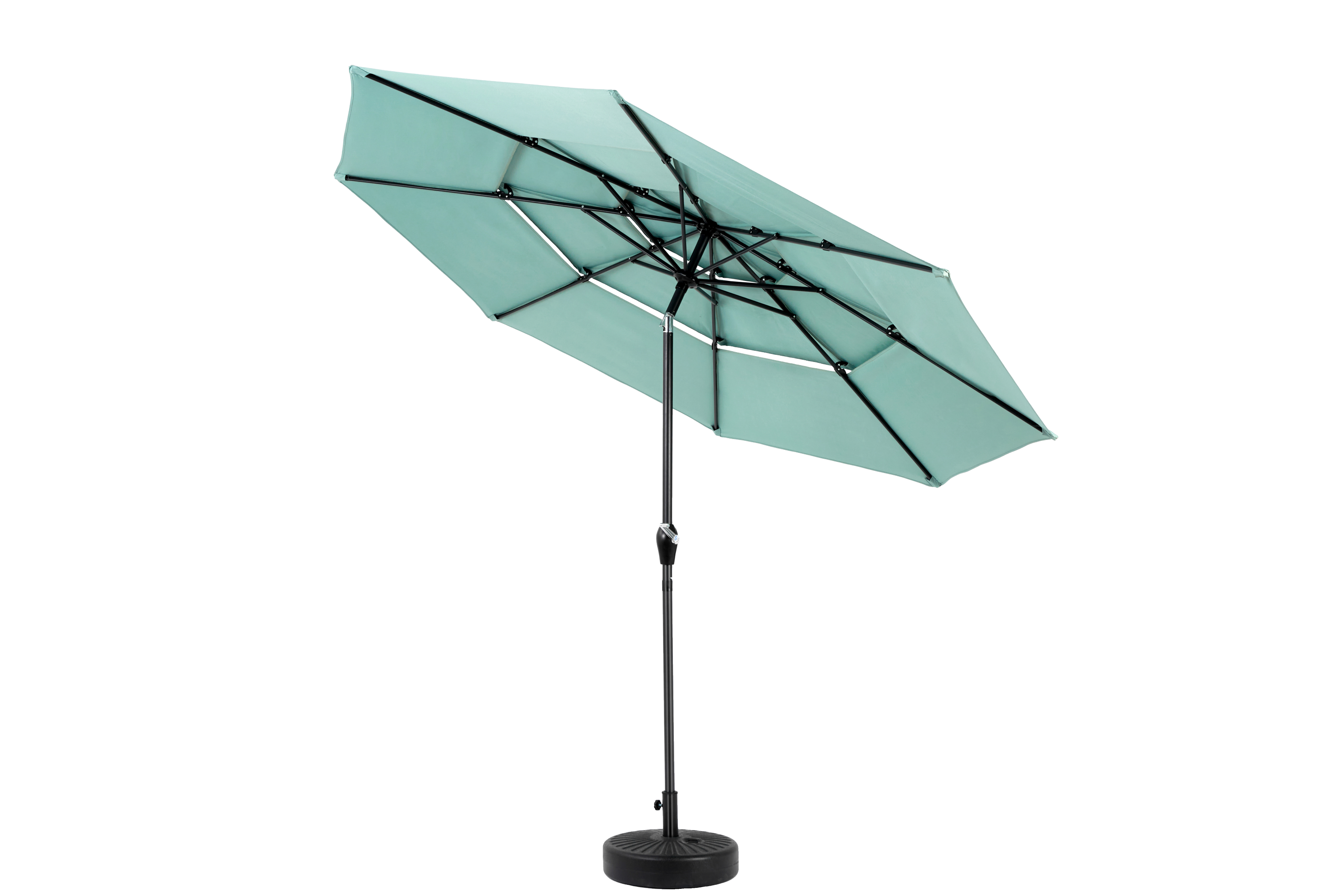 10ft 3-Tier Aluminium Patio Umbrella with Auto-Tilt (No Base)