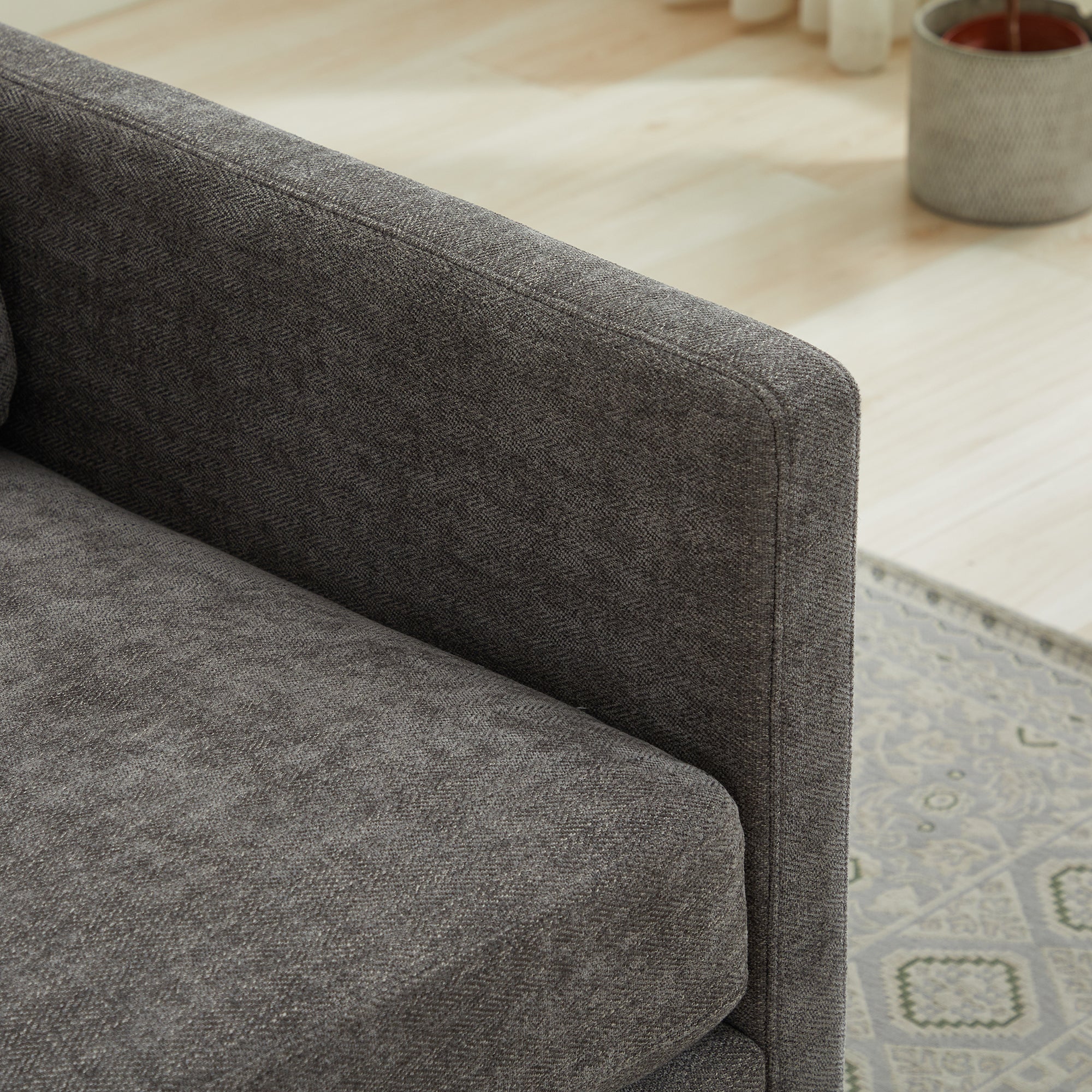 Modern Square Chenille Upholstered Swivel Accent Chair