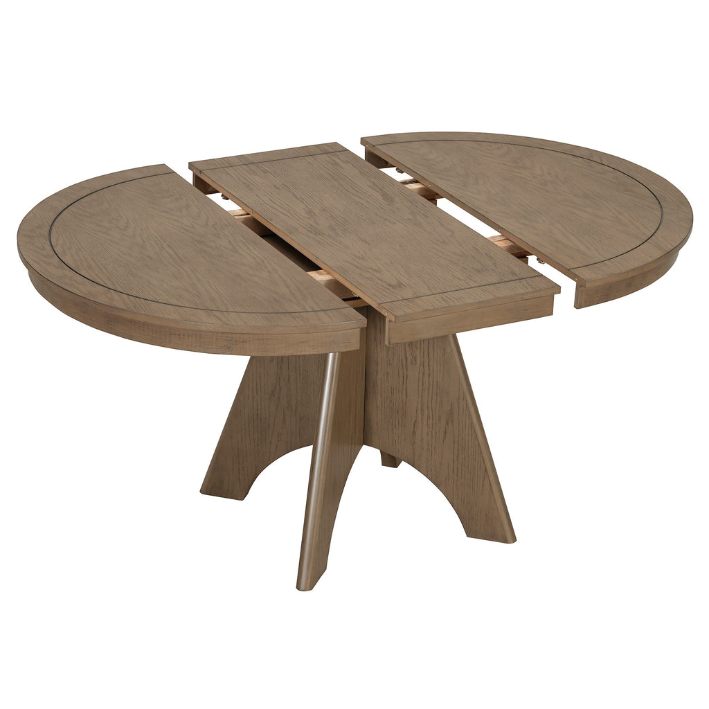 Vintage Extendable Dining Table Set with 4 Upholstered Chairs