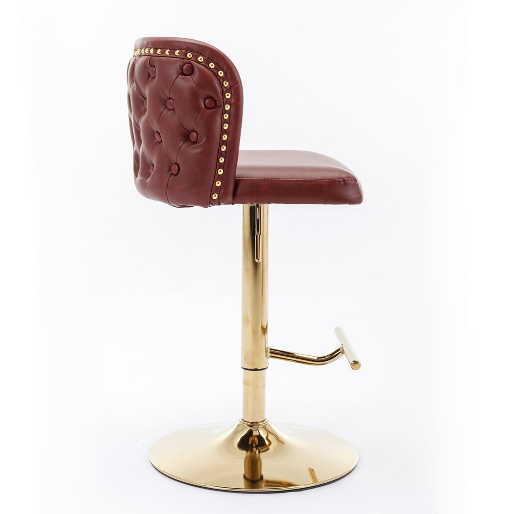 Modern PU Upholstered Bar Stools（Set of 2）