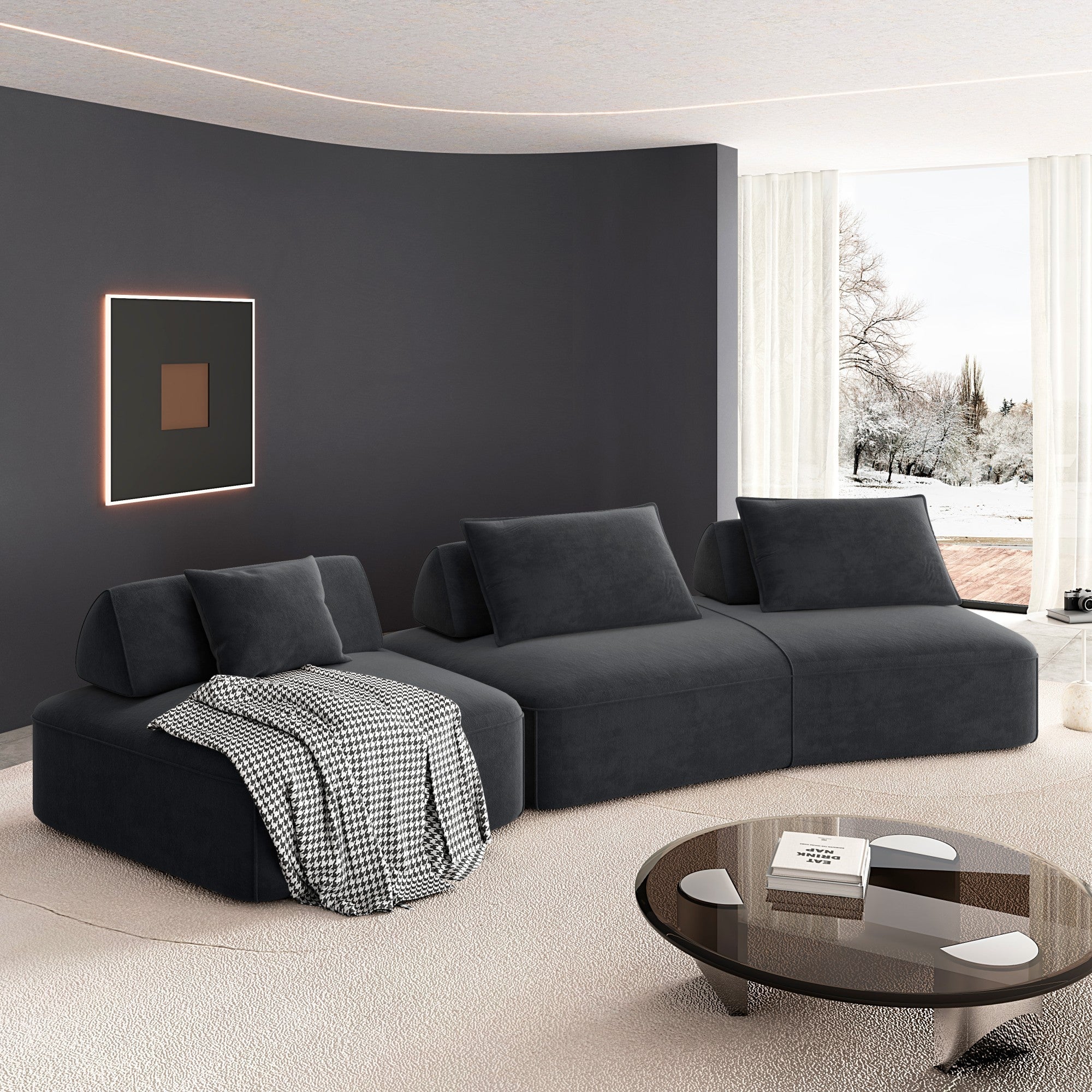 Modern Light Luxury Oversized Modular Sectional Sofa Set