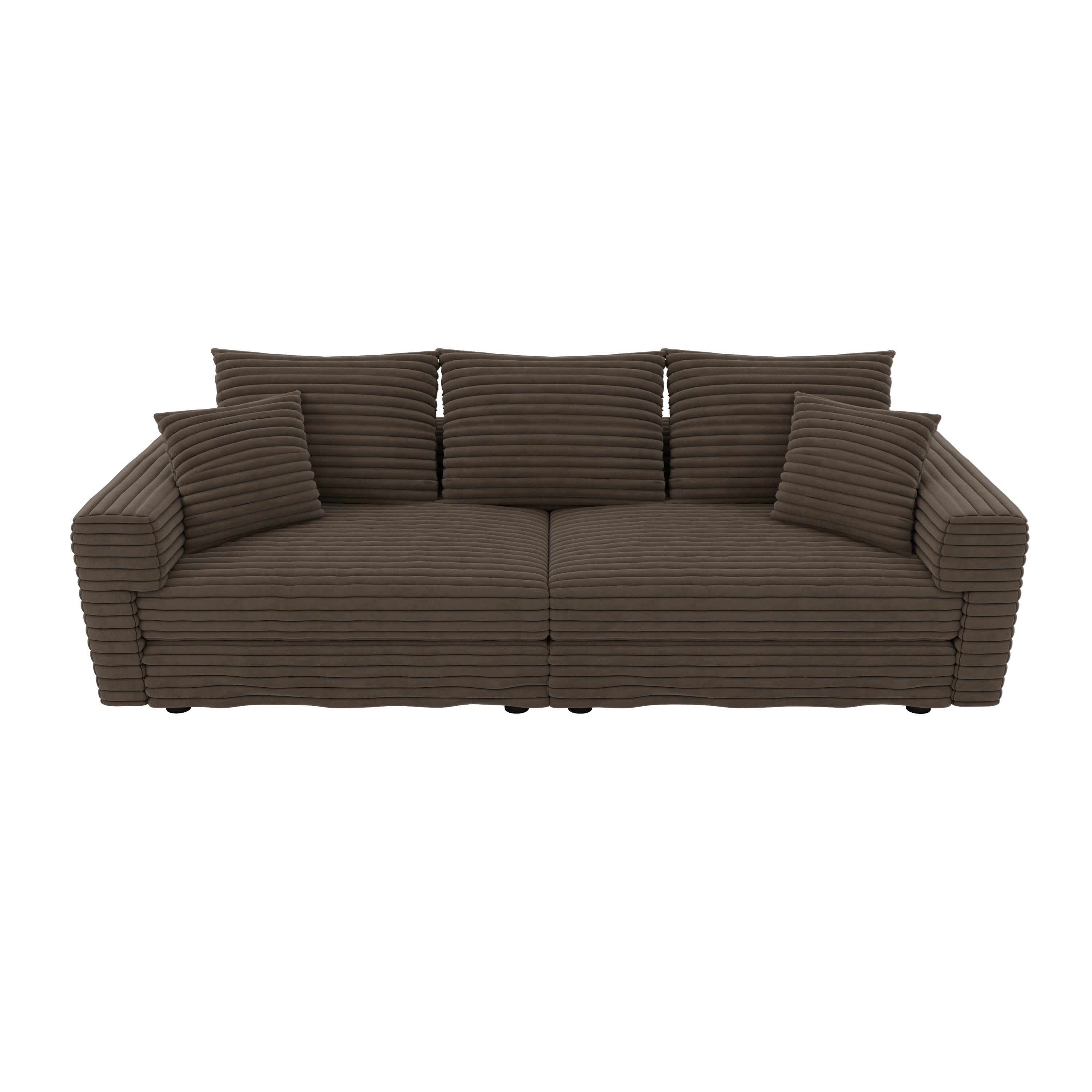 82.7' Modern Comfy Cloud Couch Sofa with Soft Pillows + Ottomans Option
