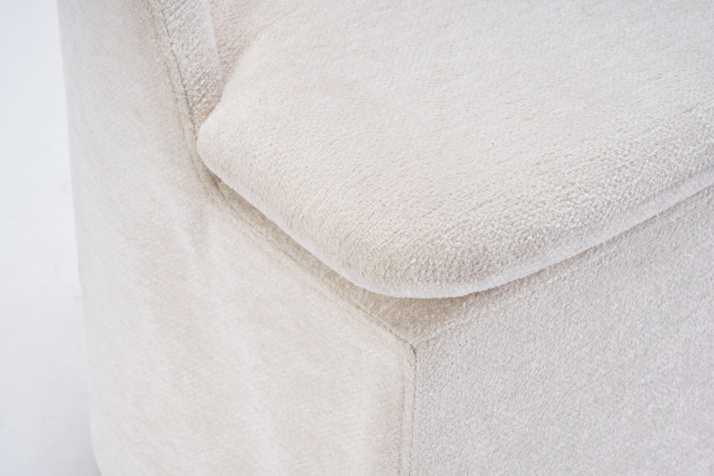 Chenille Fabric Dining Chairs with Universal Wheels