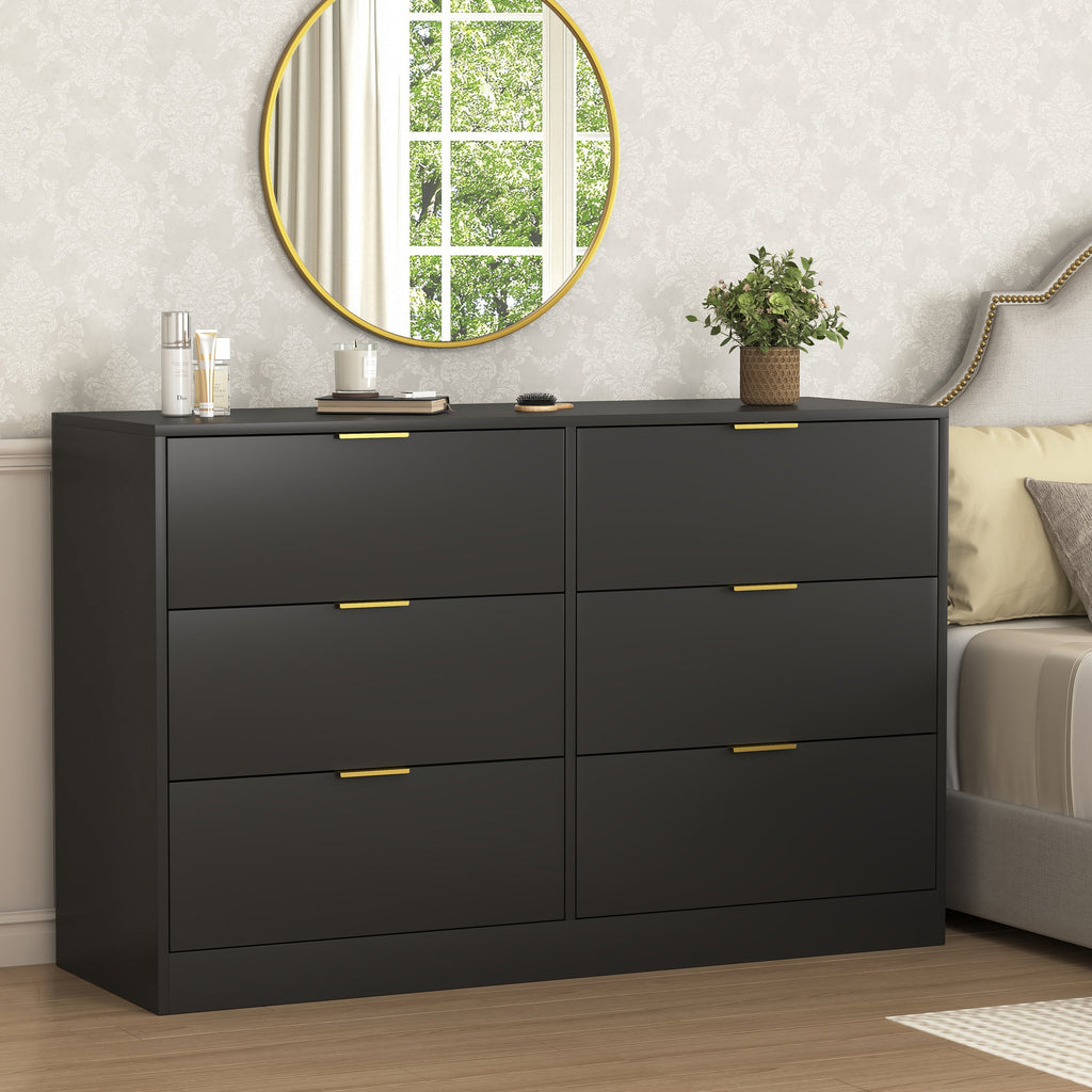 Modern 6-Drawer Dresser for Bedroom