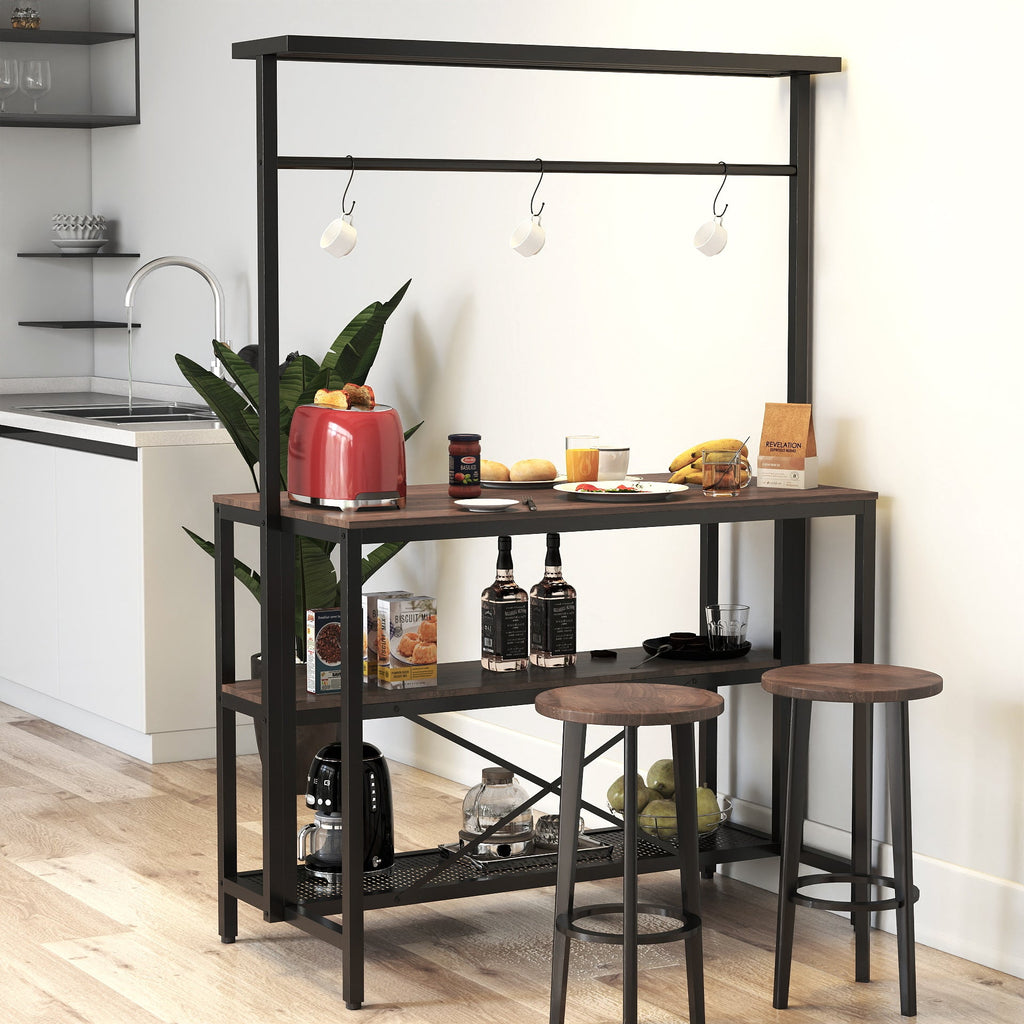 3 Tier Microwave Island Table for Kitchen