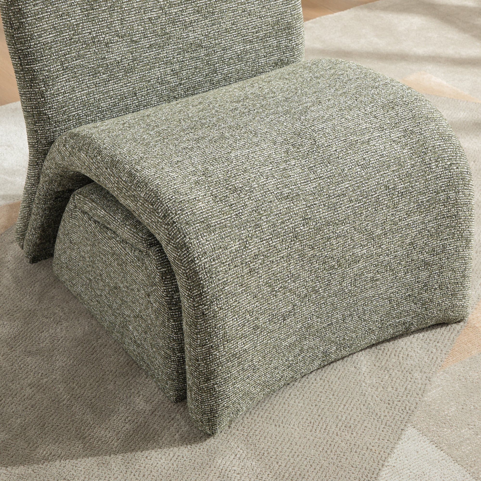 24.8 ' Wide Modern Upholstered Armless Chair with Storage Ottoman