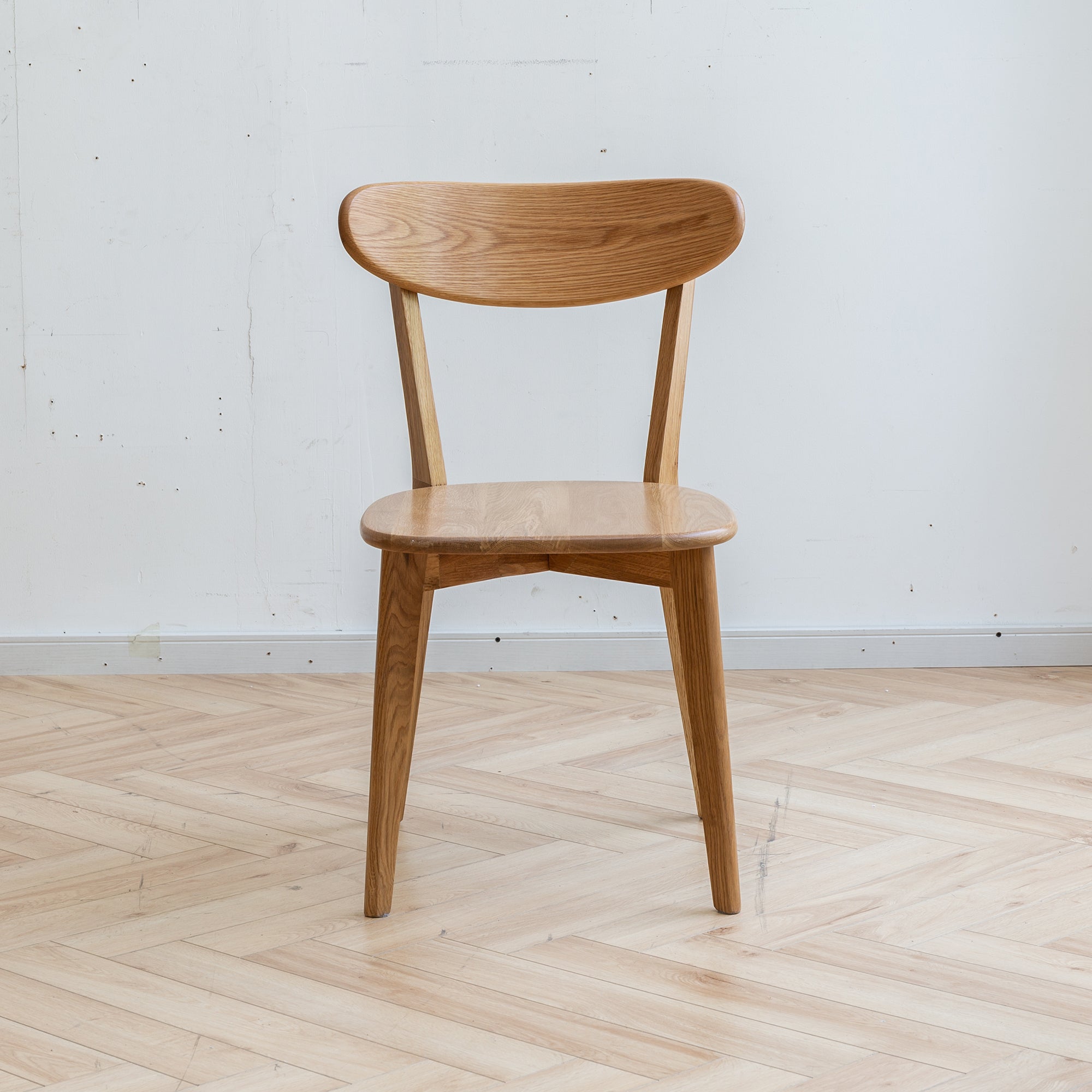 2Pcs Natural Solid Oak Dining Chairs