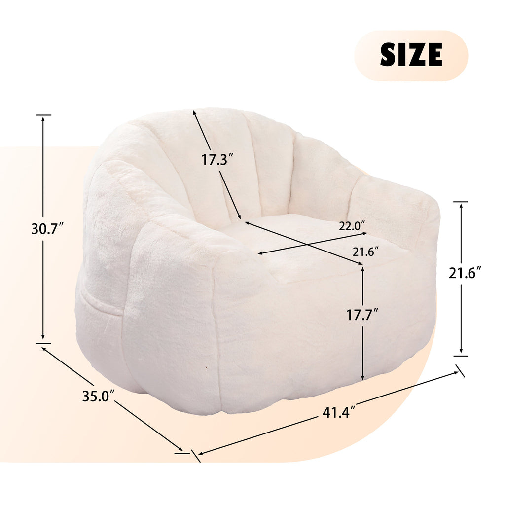 Bean Bag Sofa Chair with Armrests Stuffed