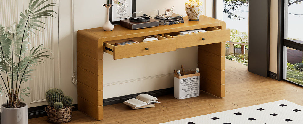 Wooden Entryway Table with 2 Drawers