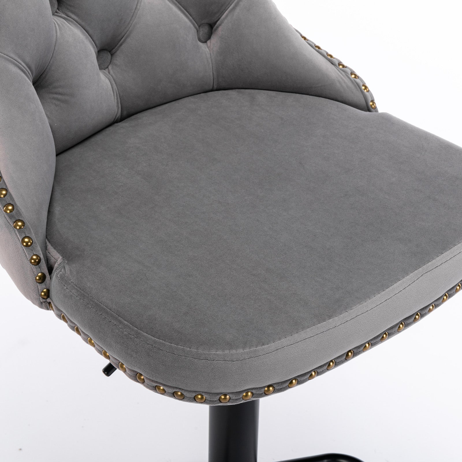 Modern Swivel Velvet Barstools Adjusatble Seat (Set of 2)
