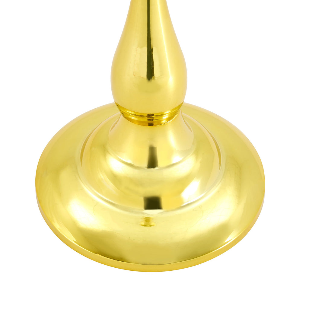 20" Small Luxury Metal Round Side Table with a Glass Top