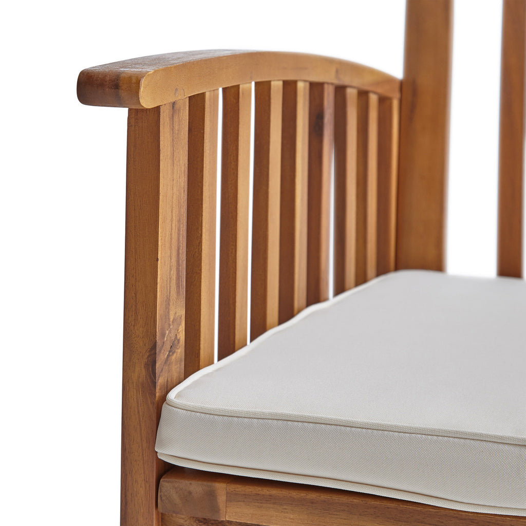 Outdoor 2PCS Acacia Wood Dining Chair Set with Cushions
