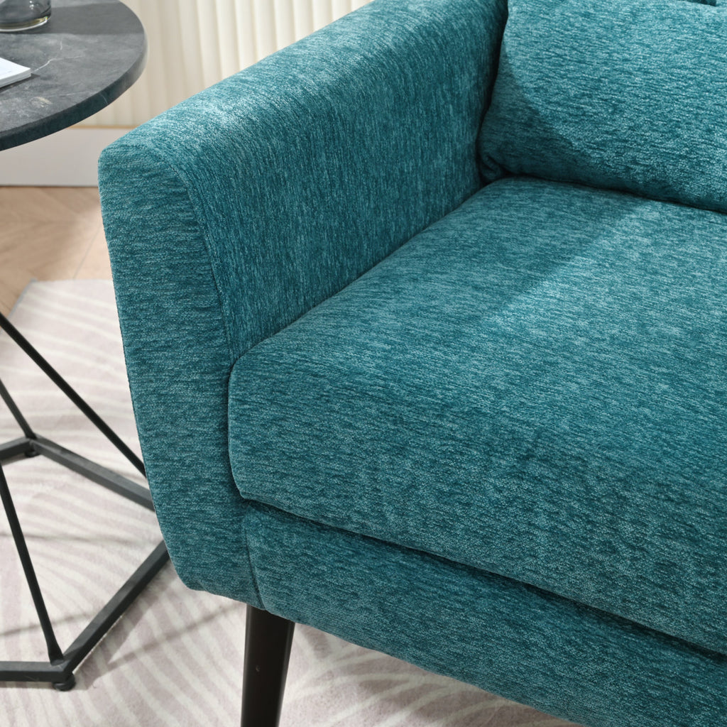 Mid-Century Chenille Accent Chair – Comfy Reading Chair with Lounge Style