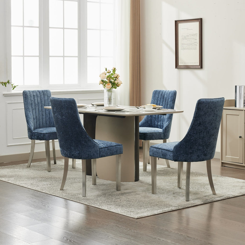 Rayon Cloth Flocking Chenille Dining Chairs (Set of 2 )