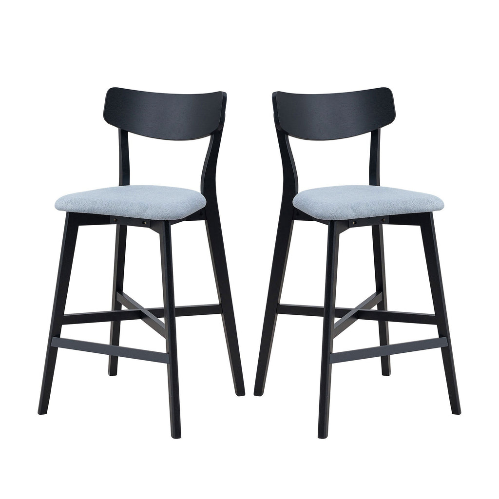 Modern Wooden Bar Chairs (Set of 2)