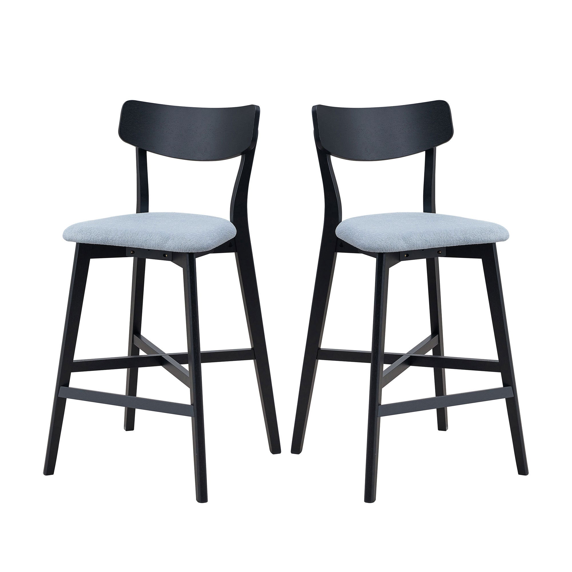 Modern Wooden Bar Chairs (Set of 2)