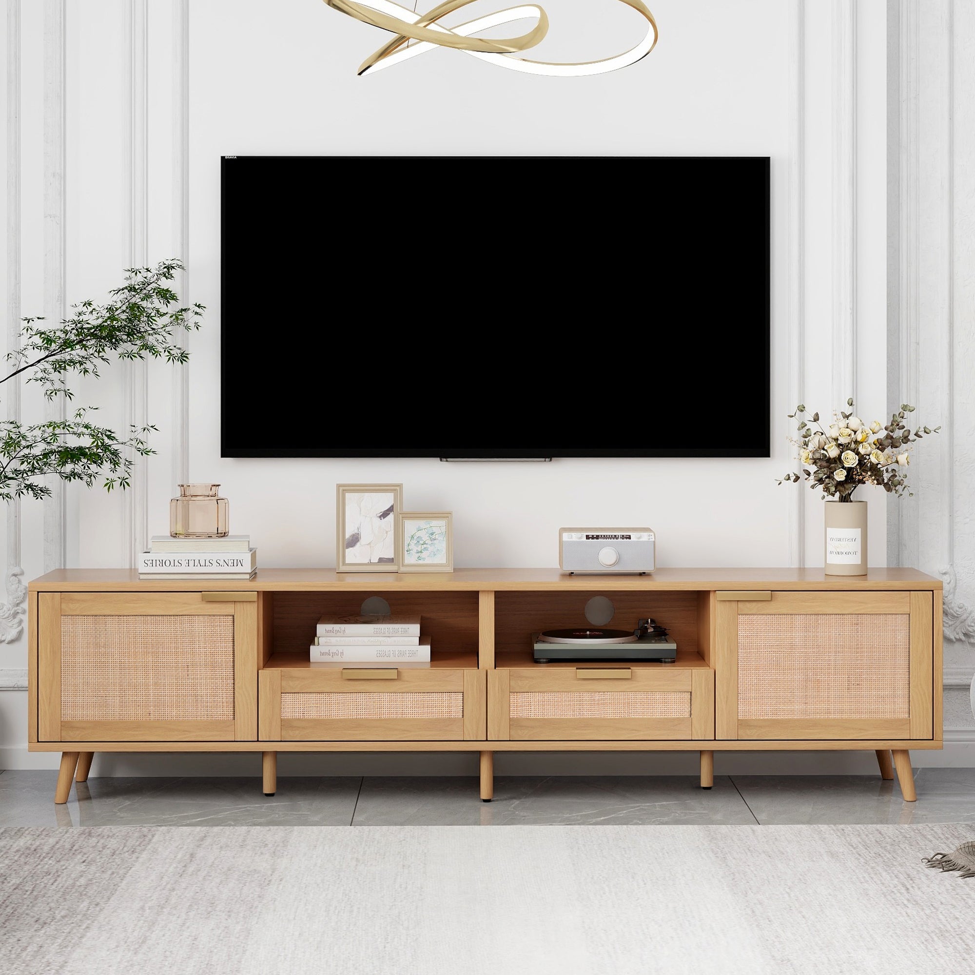 Modern Rattan TV Stand for TVs