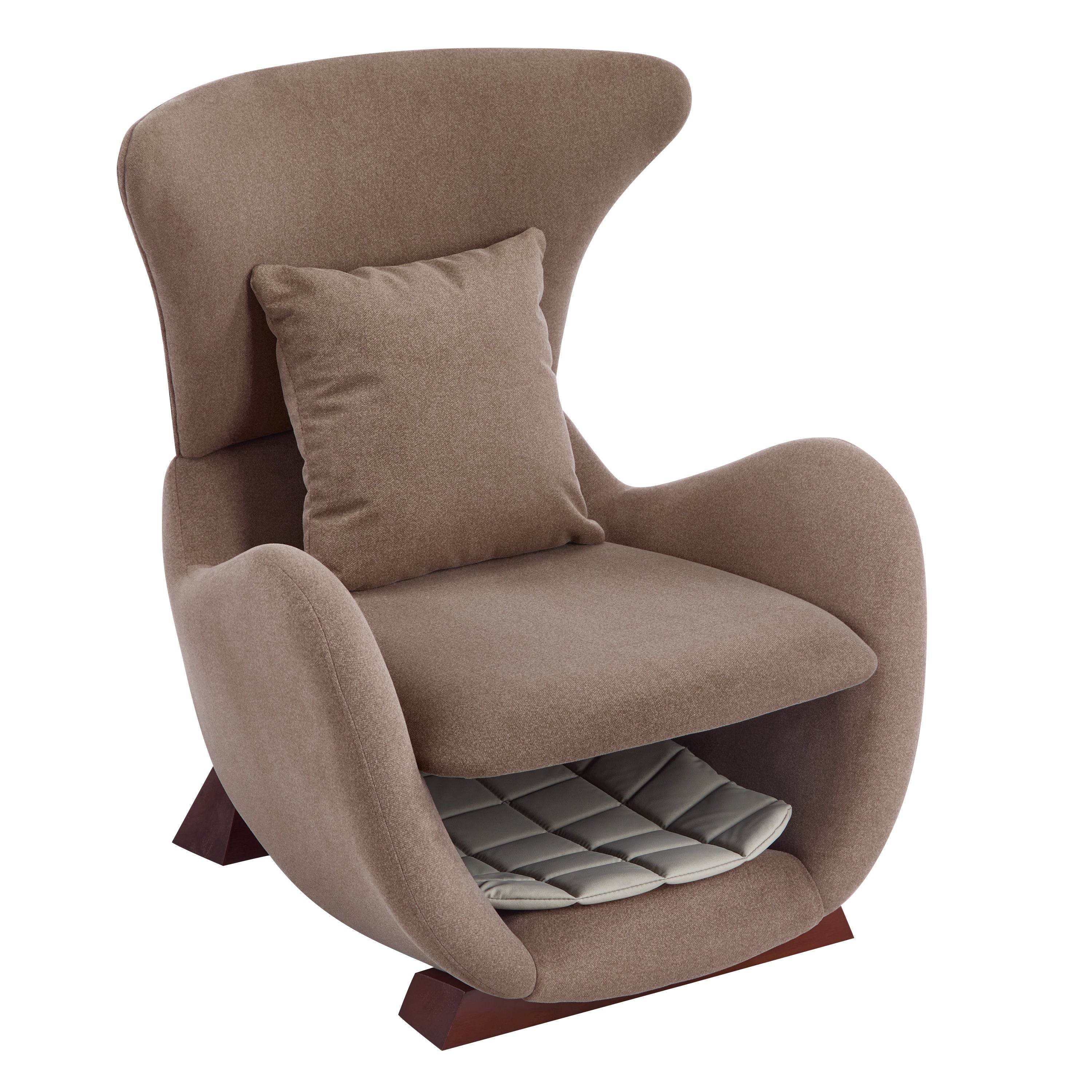 Modern Brown Polyester Accent Chair with Pet/Storage Space