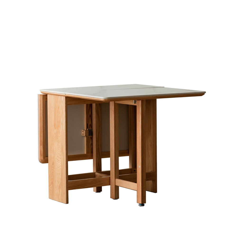 Natural Solid Oak Rock Slab Extending Dining Table