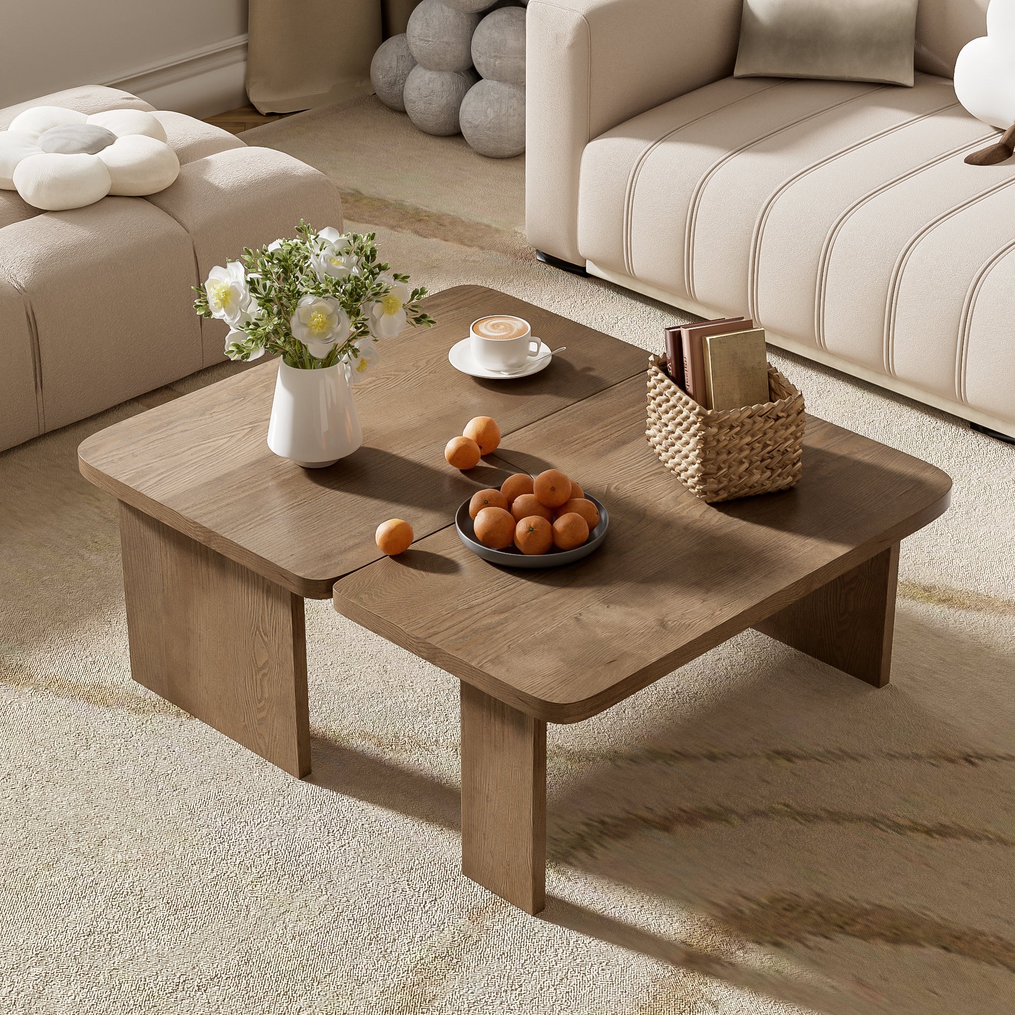 Modern Minimalist Coffee Table Set for Living Room