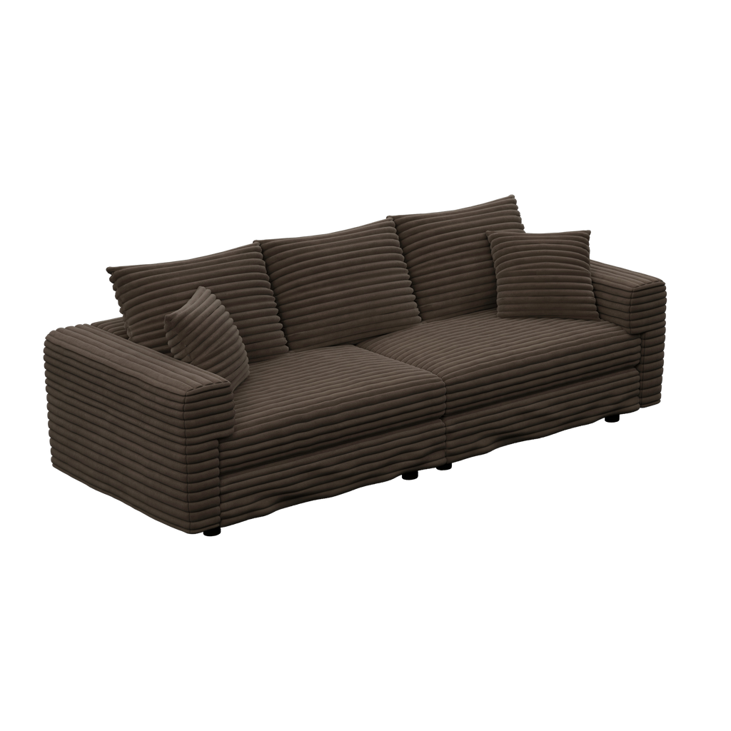 82.7' Modern Comfy Cloud Couch Sofa with Soft Pillows + Ottomans Option