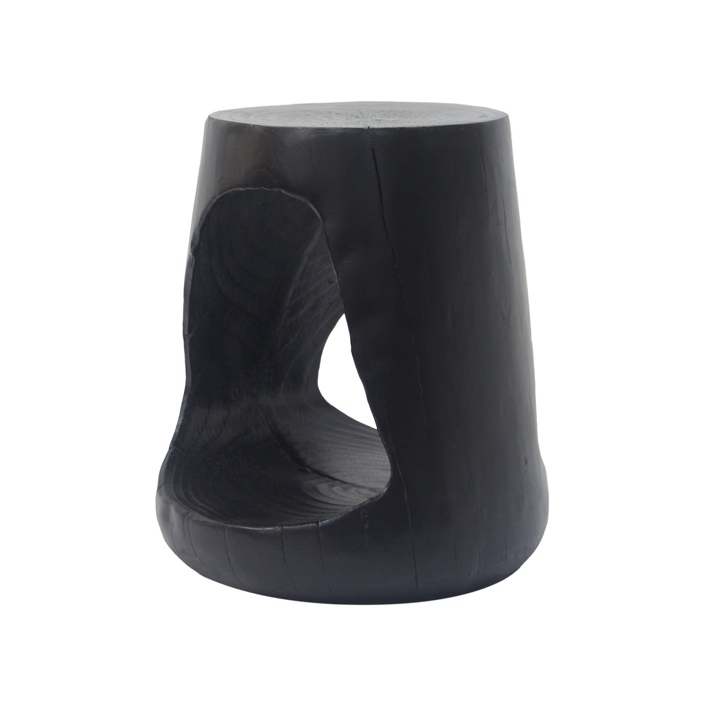 Hollow Side Table with Wood-like Texture