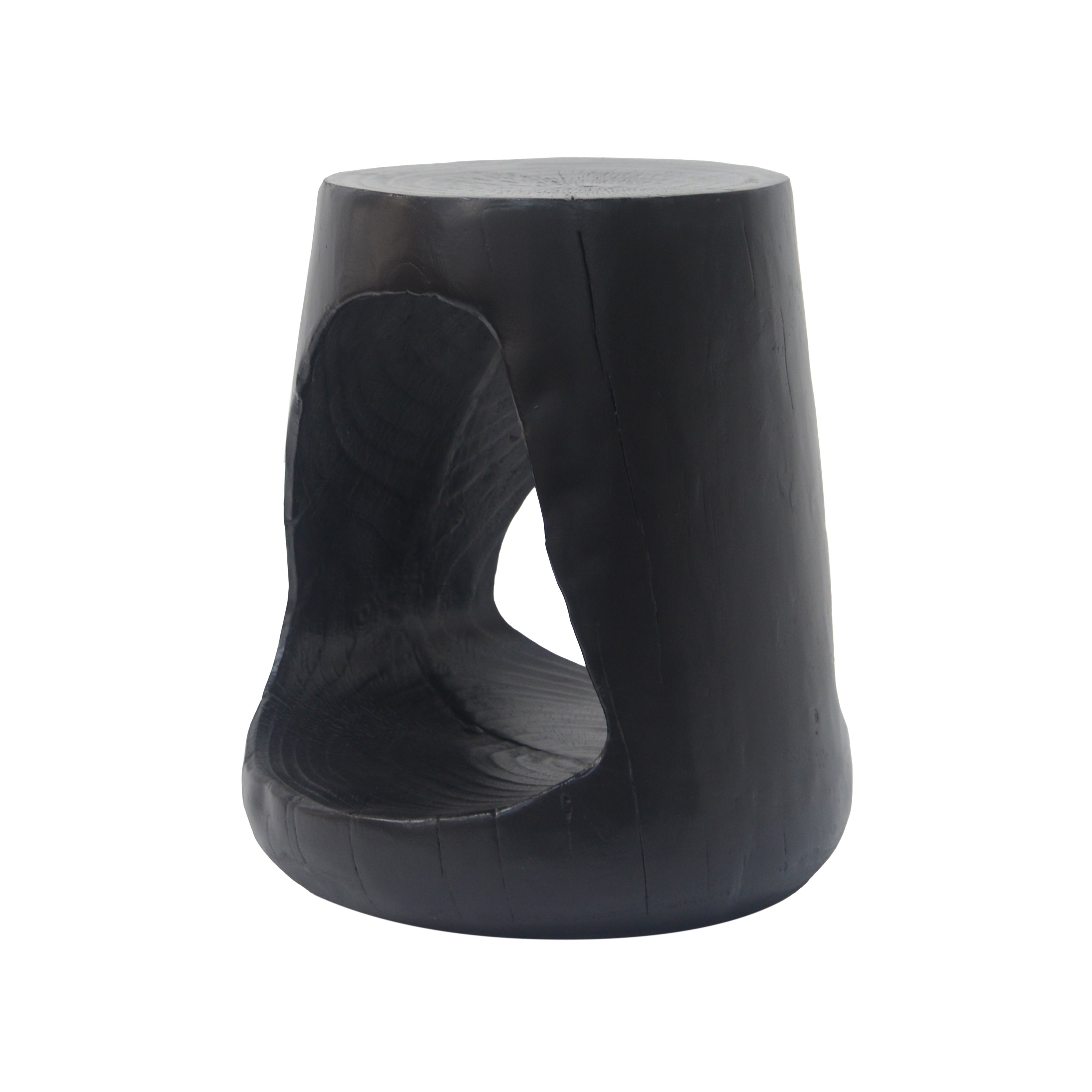 Hollow Side Table with Wood-like Texture