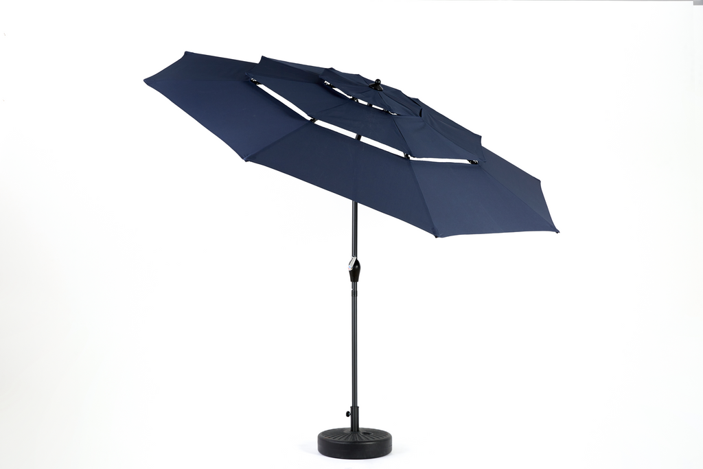 10ft 3-Tier Aluminium Patio Umbrella with Auto-Tilt (No Base)