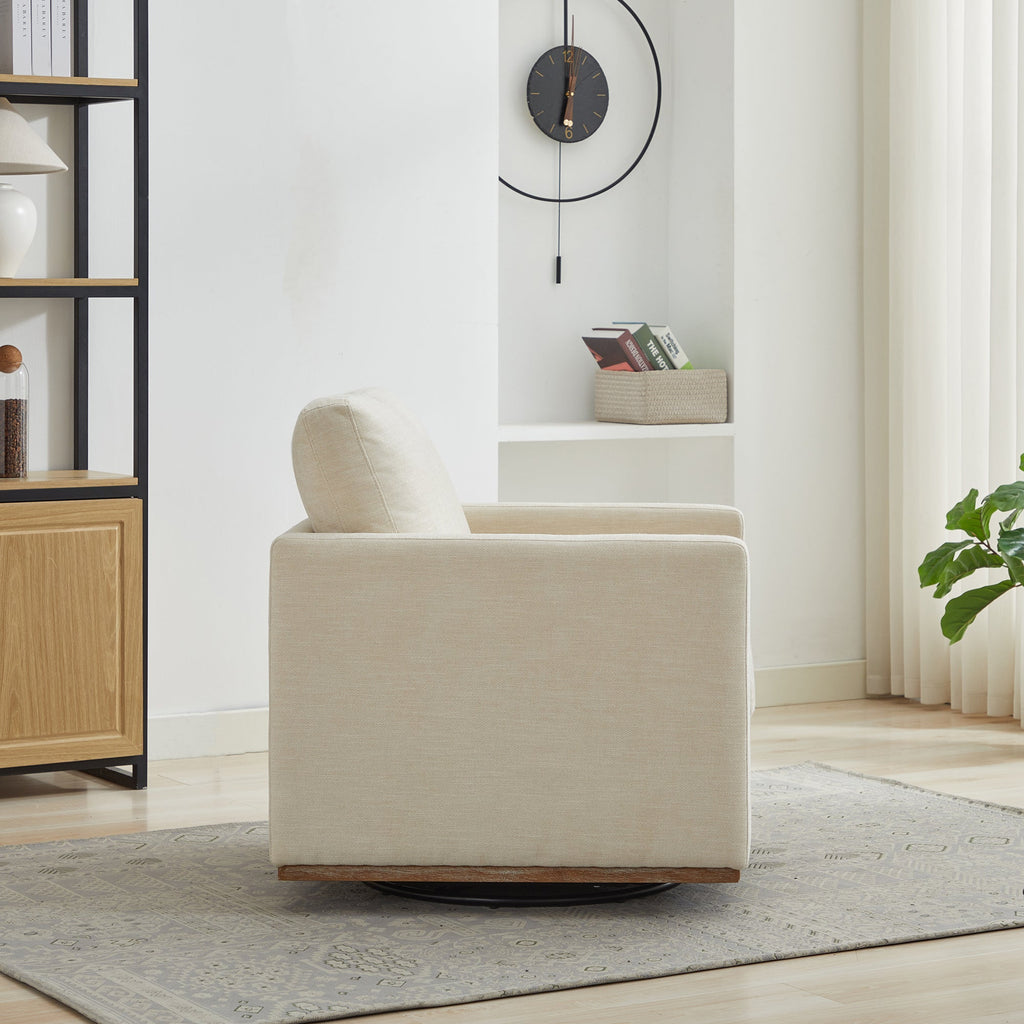Modern Square Chenille Upholstered Swivel Accent Chair