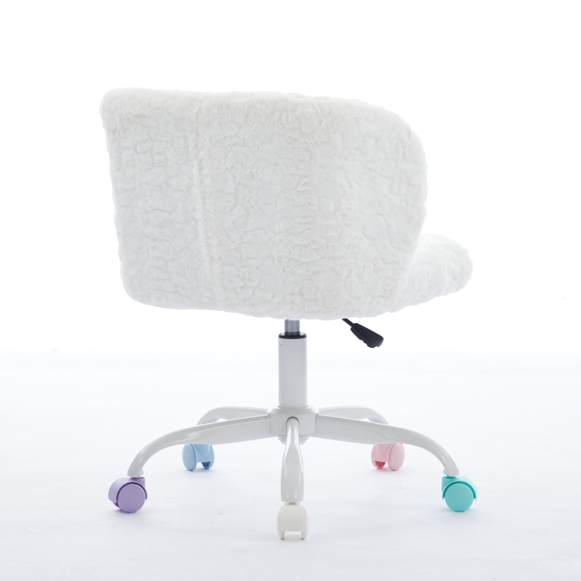 Artificial Rabbit Hair Adjustable Office Chair with Metal Base