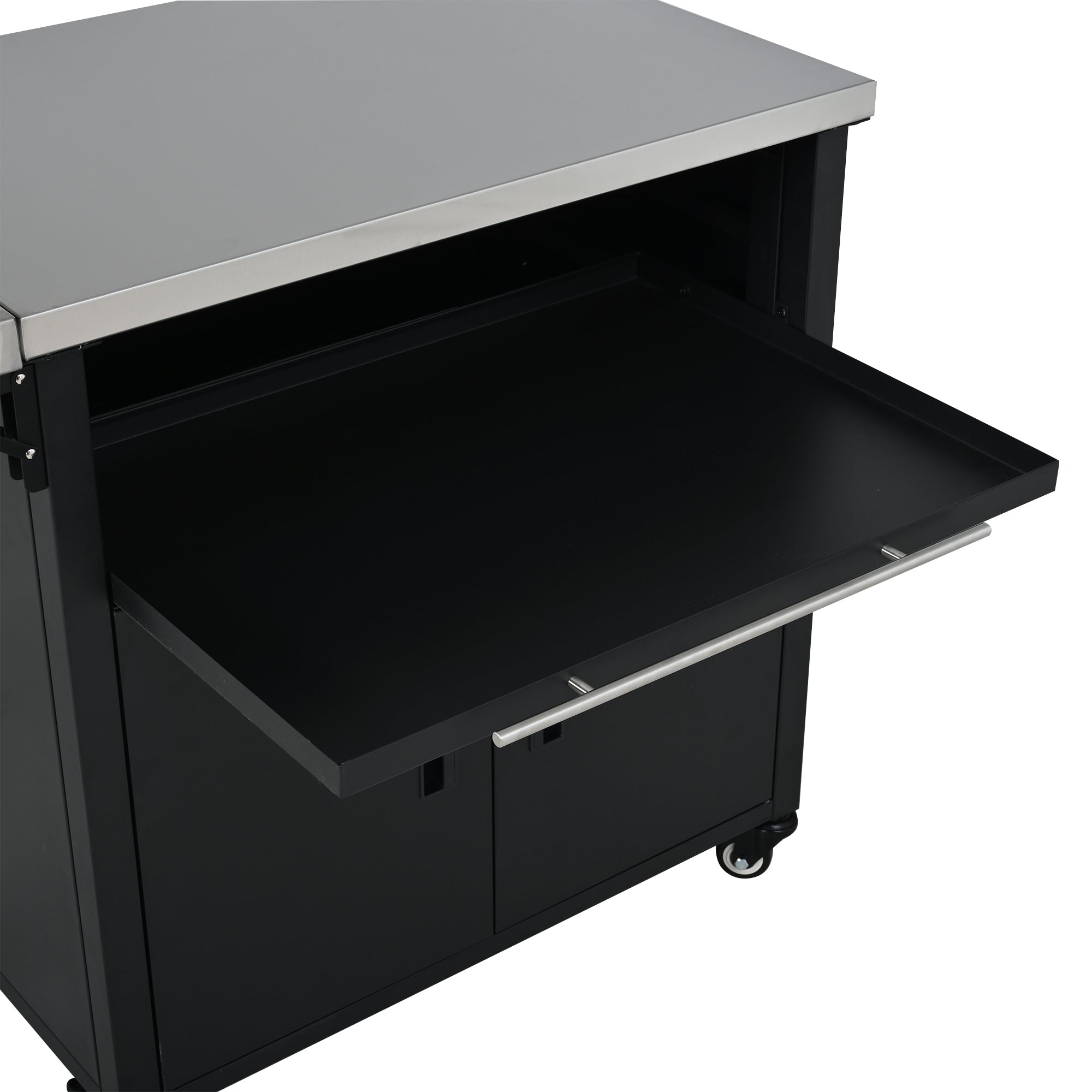 Foldable BBQ cart with storage, portable for backyard & patio cooking