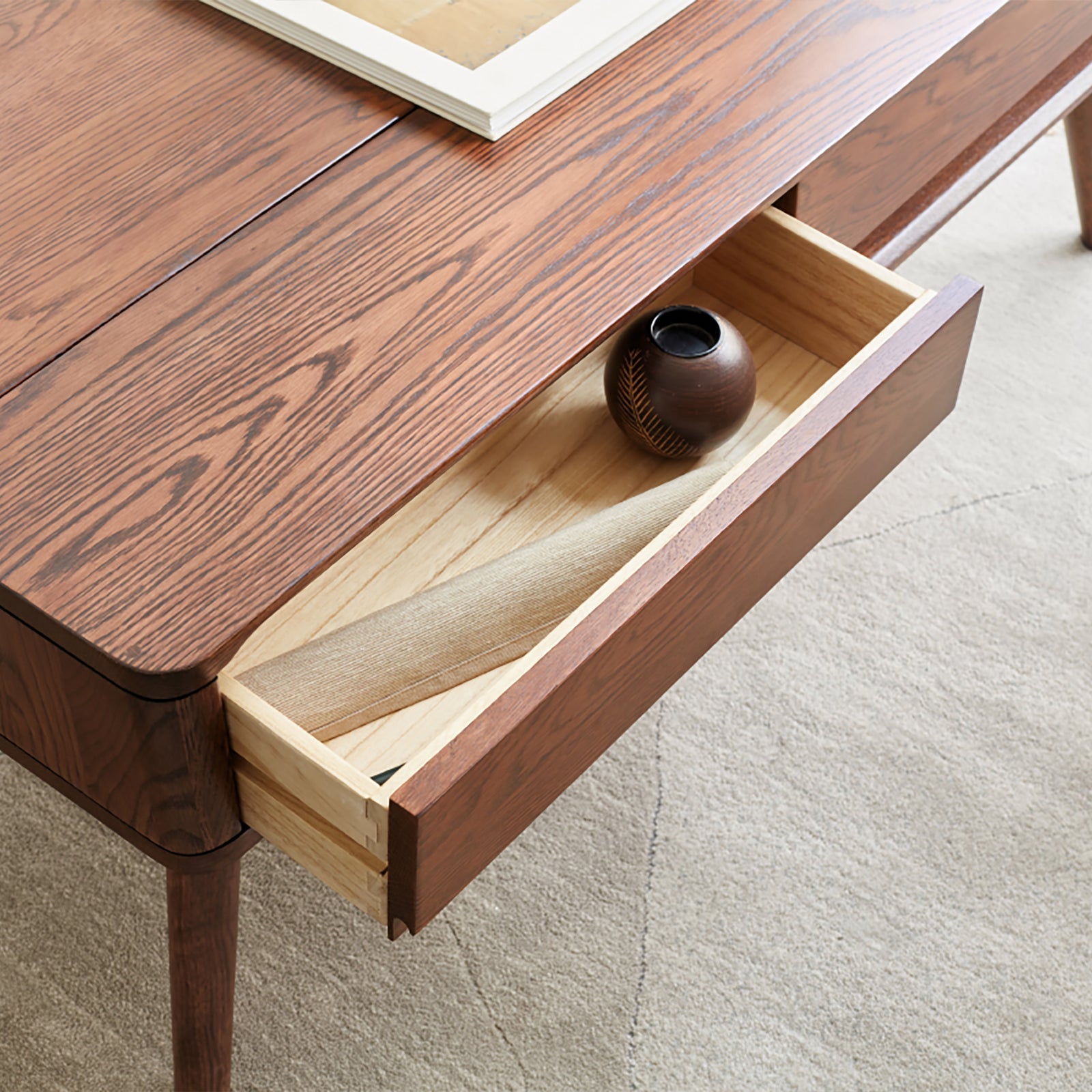 Elevating Desk Coffee Table with Storage Shelf