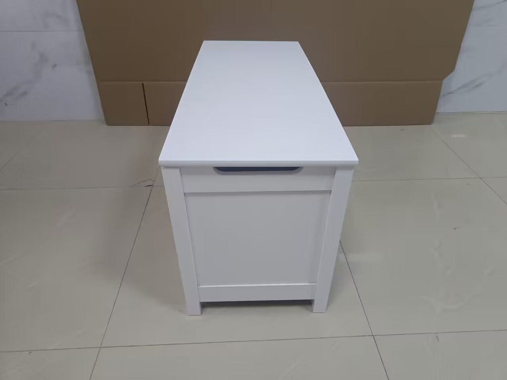 Kids Wooden Toy Box Storage with Safety Hinged Lid for Ages 2+