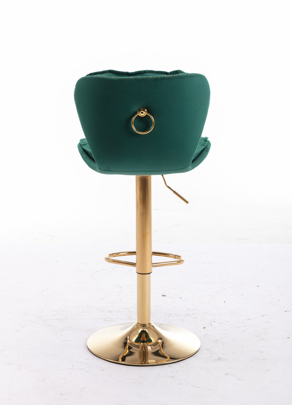 Velvet Bar Stools Set of 2 - Gold Base Adjustable Swivel Counter