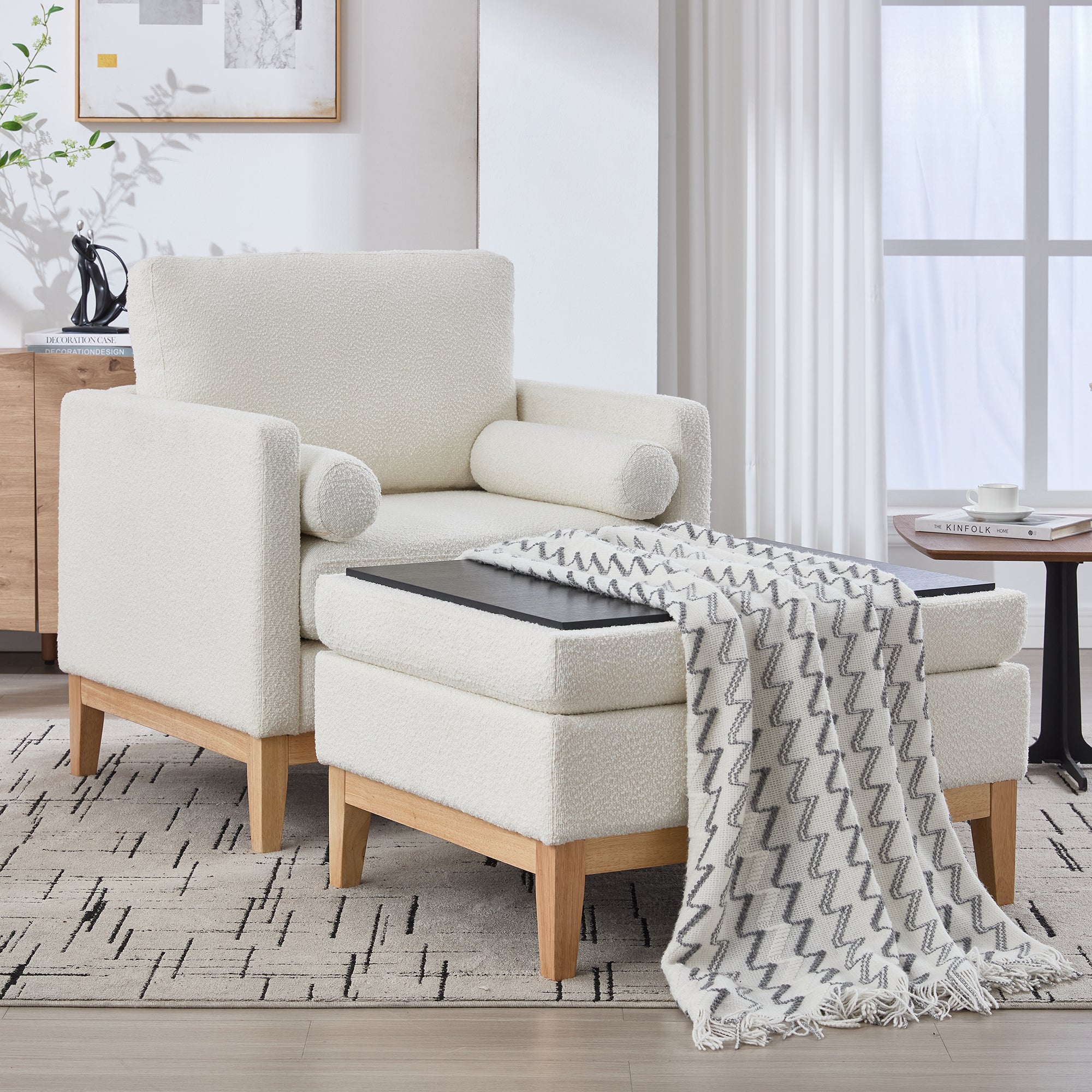 Oversized Velvet Swivel Barrel Accent Chair